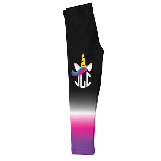 Unicorn Monogram Purple Pink and Black Degrade Leggings - Wimziy&Co.