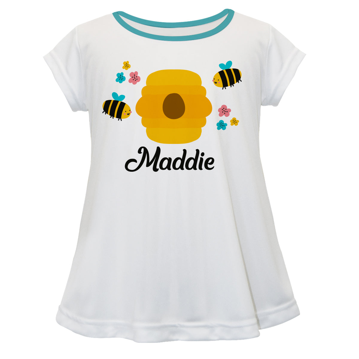Bees Name White Short Sleeve Laurie Top - Wimziy&Co.