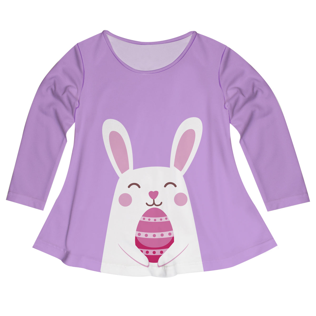 Bunny Easter  Name Purple  Long Sleeve Laurie Top - Wimziy&Co.