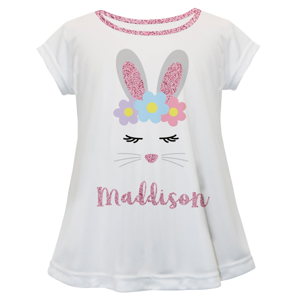 Bunny Name White Short Sleeve Laurie Top - Wimziy&Co.