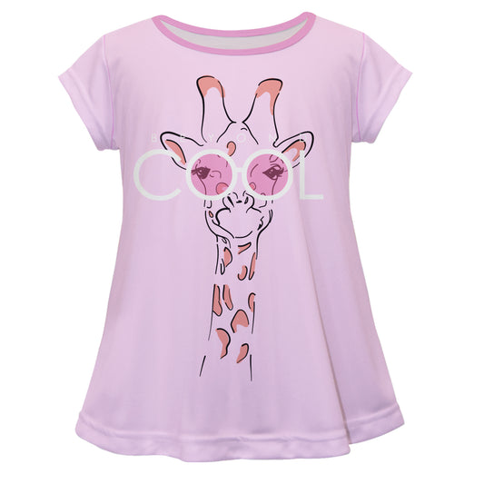 Cool Giraffe Light Pink Short Sleeve Laurie Top - Wimziy&Co.