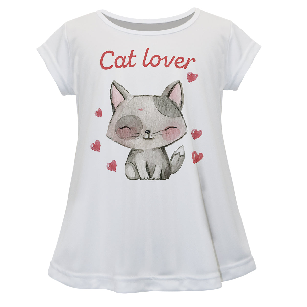 Cat Lover White Short Sleeve Laurie Top - Wimziy&Co.