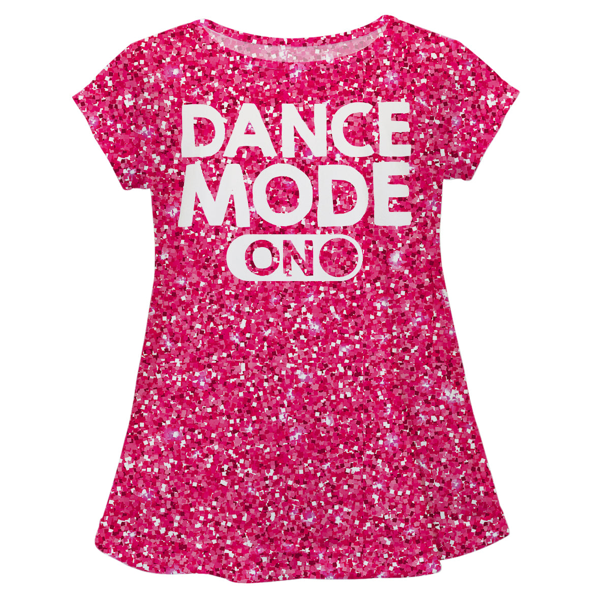 Hot pink glitter 'Dance mode on' short sleeve girls blouse - Wimziy&Co.