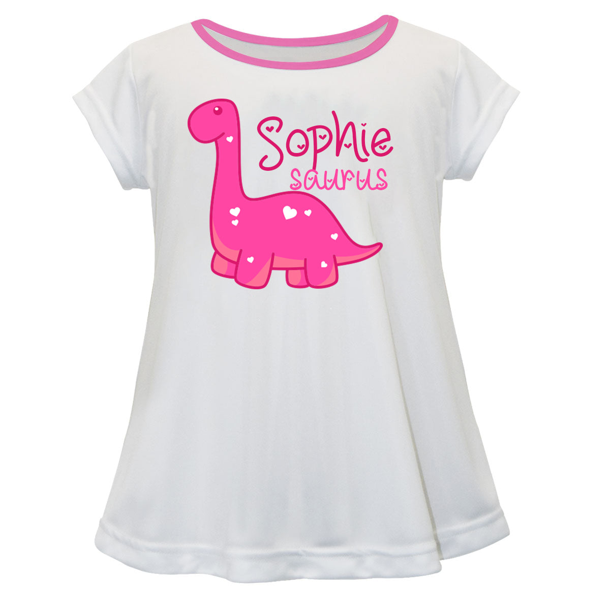 Dinosaur Name White Short Sleeve Laurie Top - Wimziy&Co.