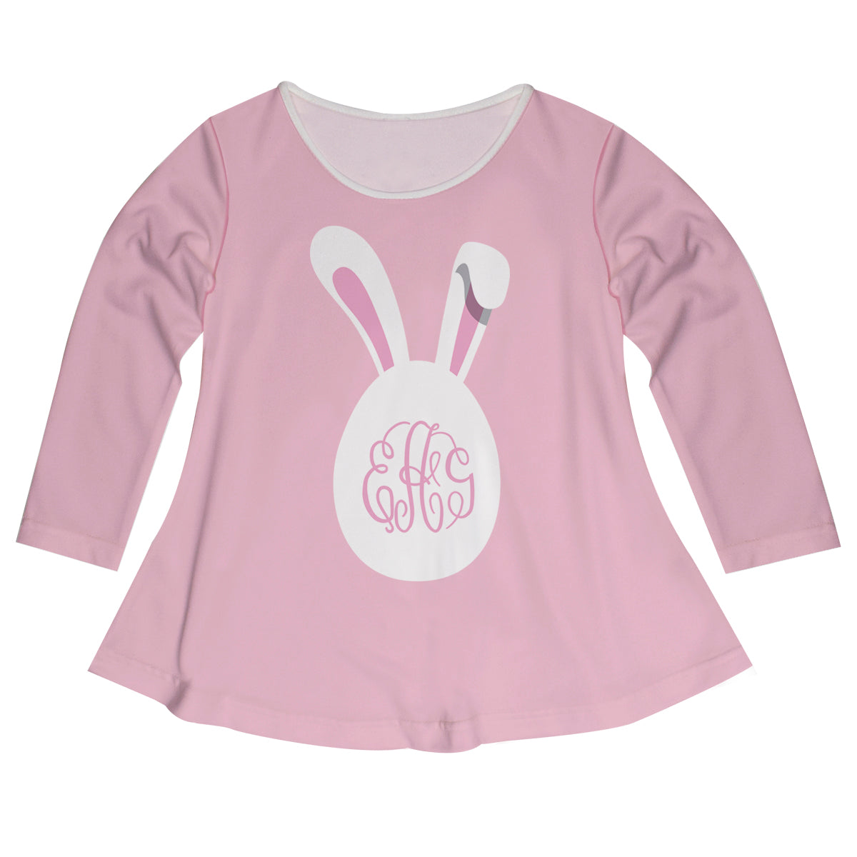 Easter Egg Monogram Pink Long Sleeve Laurie Top - Wimziy&Co.