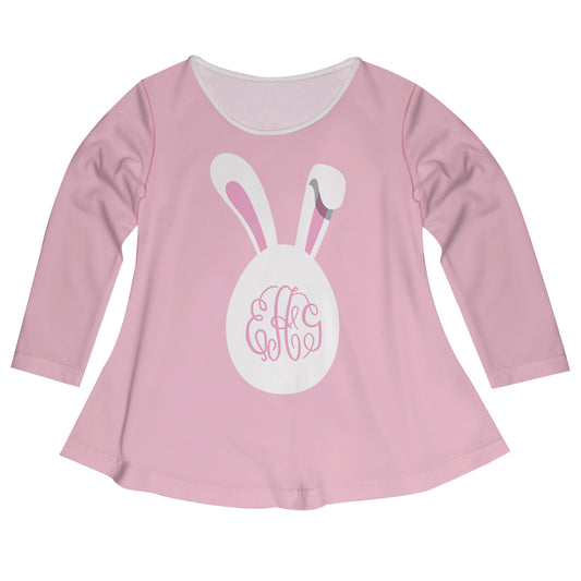 Easter Egg Monogram Pink Long Sleeve Laurie Top - Wimziy&Co.