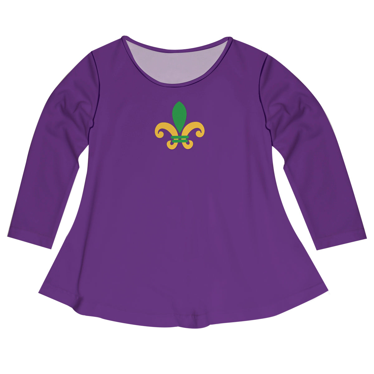 Fleur De Lis Monogram Purple Long Sleeve Laurie Top - Wimziy&Co.