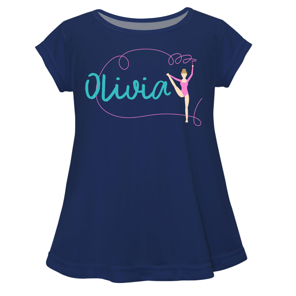 Gymnast Name Navy Short Sleeve Laurie Top - Wimziy&Co.