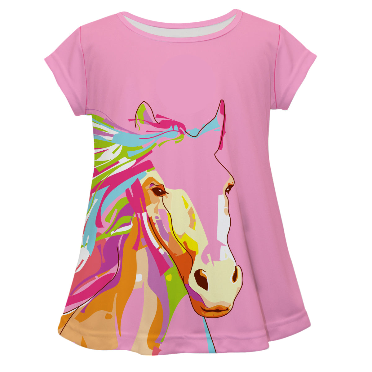 Hot pink short sleeve blouse with horse and monogram - Wimziy&Co.