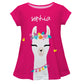 Hot pink and white llama girls blouse with name - Wimziy&Co.