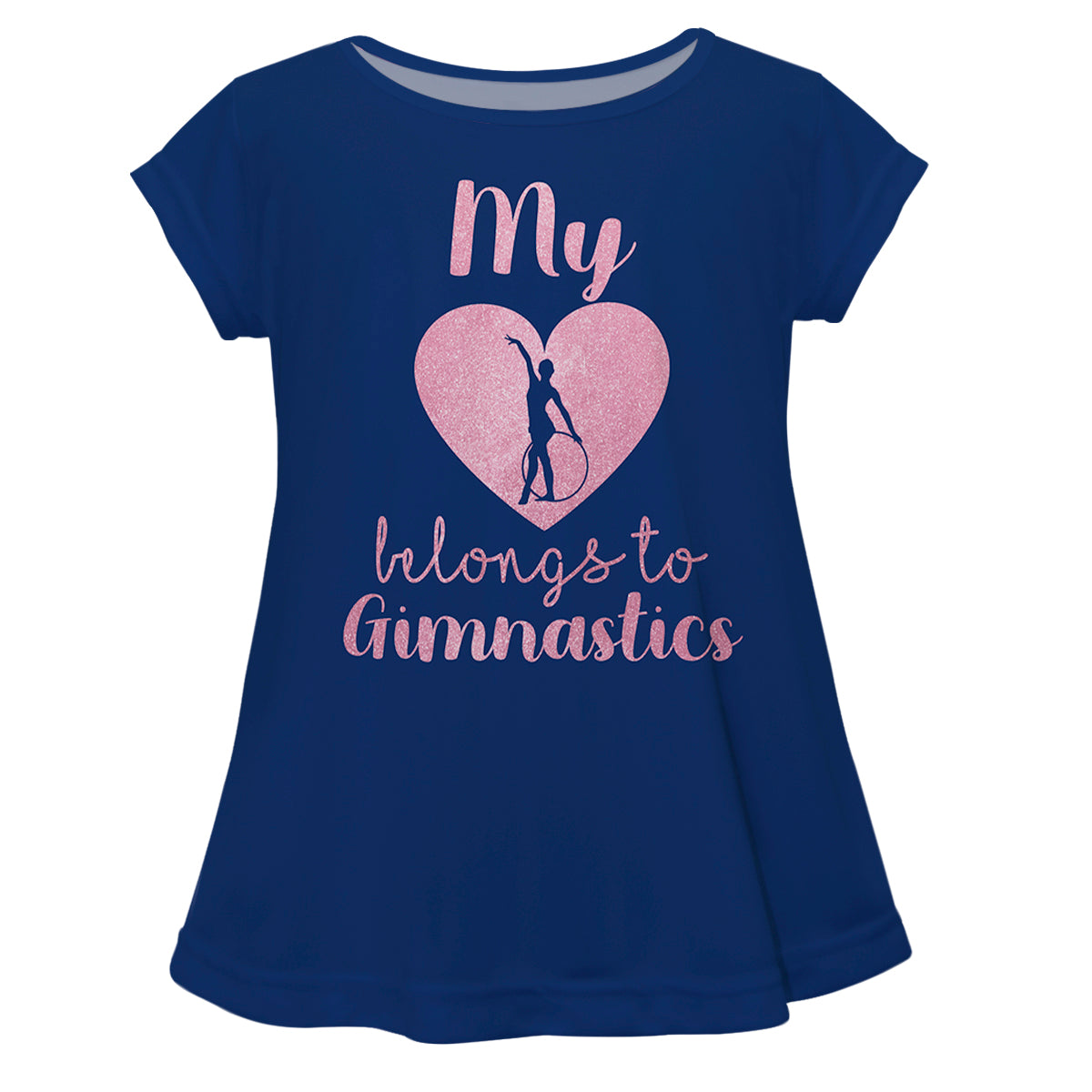My Heart Belongs To Gymnastics Navy Short Sleeve Laurie Top - Wimziy&Co.