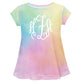 Monogram Pink Yellow And Blue Tie Dye Short Sleeve Laurie Top - Wimziy&Co.