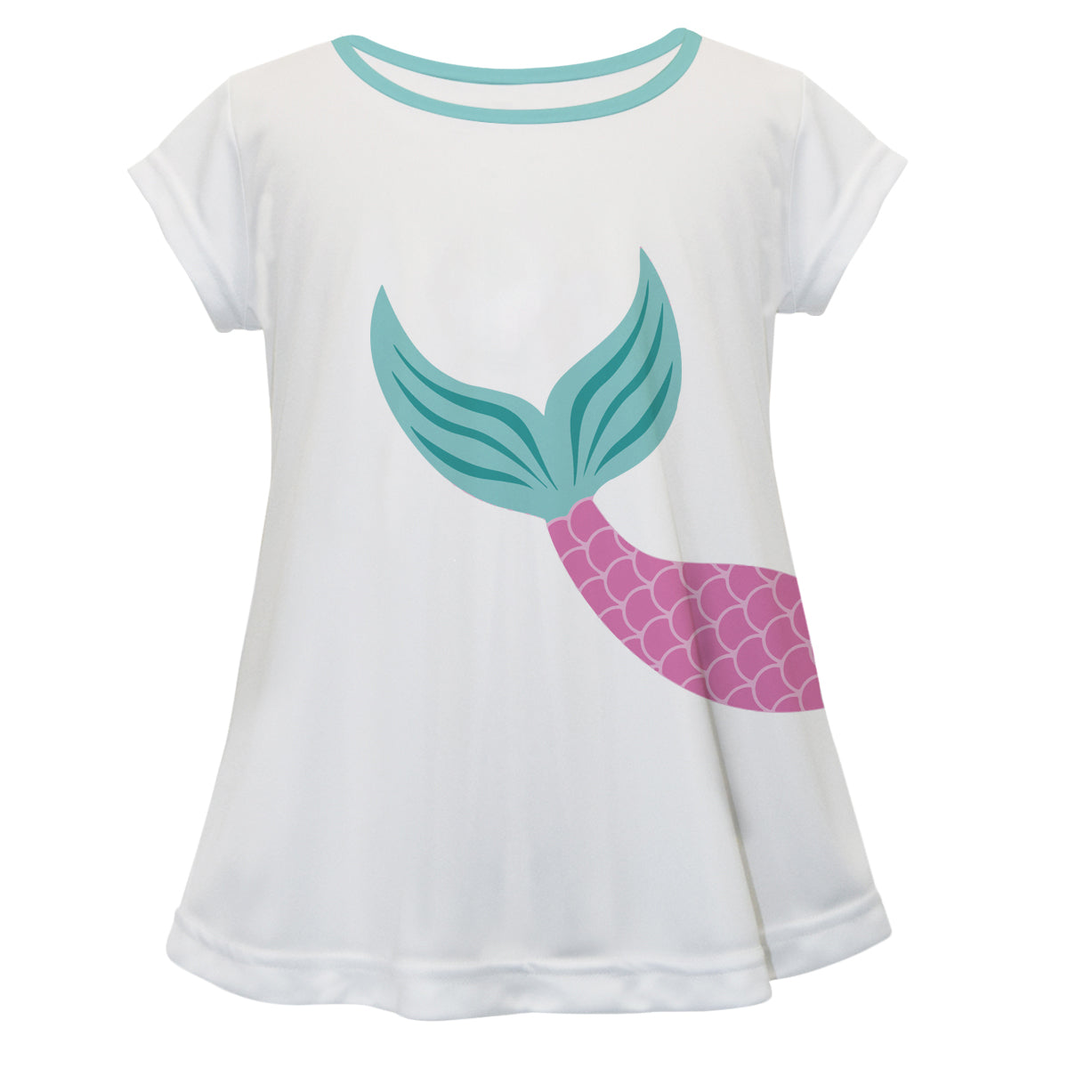 Mermaid Tail Monogram White Short Sleeve Laurie Top - Wimziy&Co.
