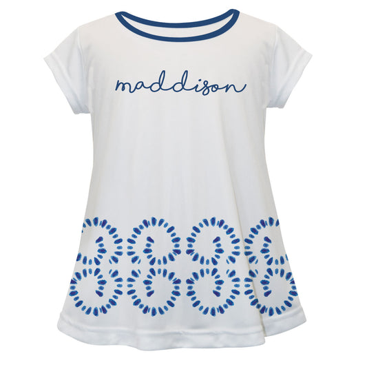 Name Tie Dye White Short Sleeve Laurie Top - Wimziy&Co.