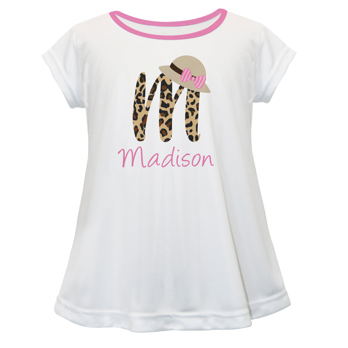 Safari Initial and Name White Short  Sleeve Laurie Top - Wimziy&Co.