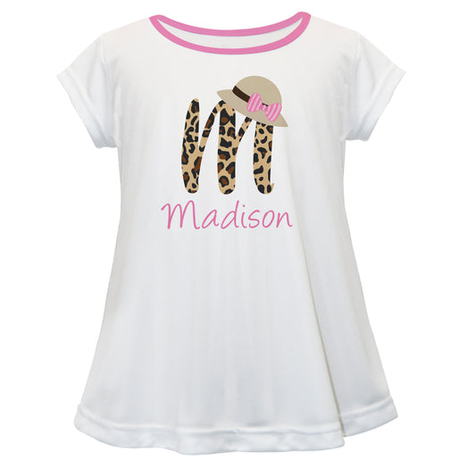 Safari Initial and Name White Short  Sleeve Laurie Top - Wimziy&Co.