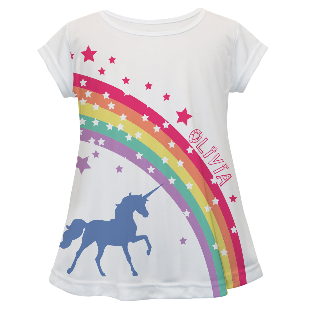 Unicorn Name White Short Sleeve Laurie Top - Wimziy&Co.