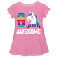 Pink and white unicorn girls blouse with number - Wimziy&Co.