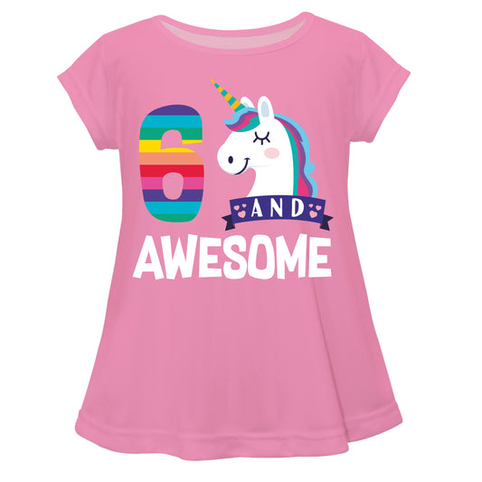 Pink and white unicorn girls blouse with number - Wimziy&Co.