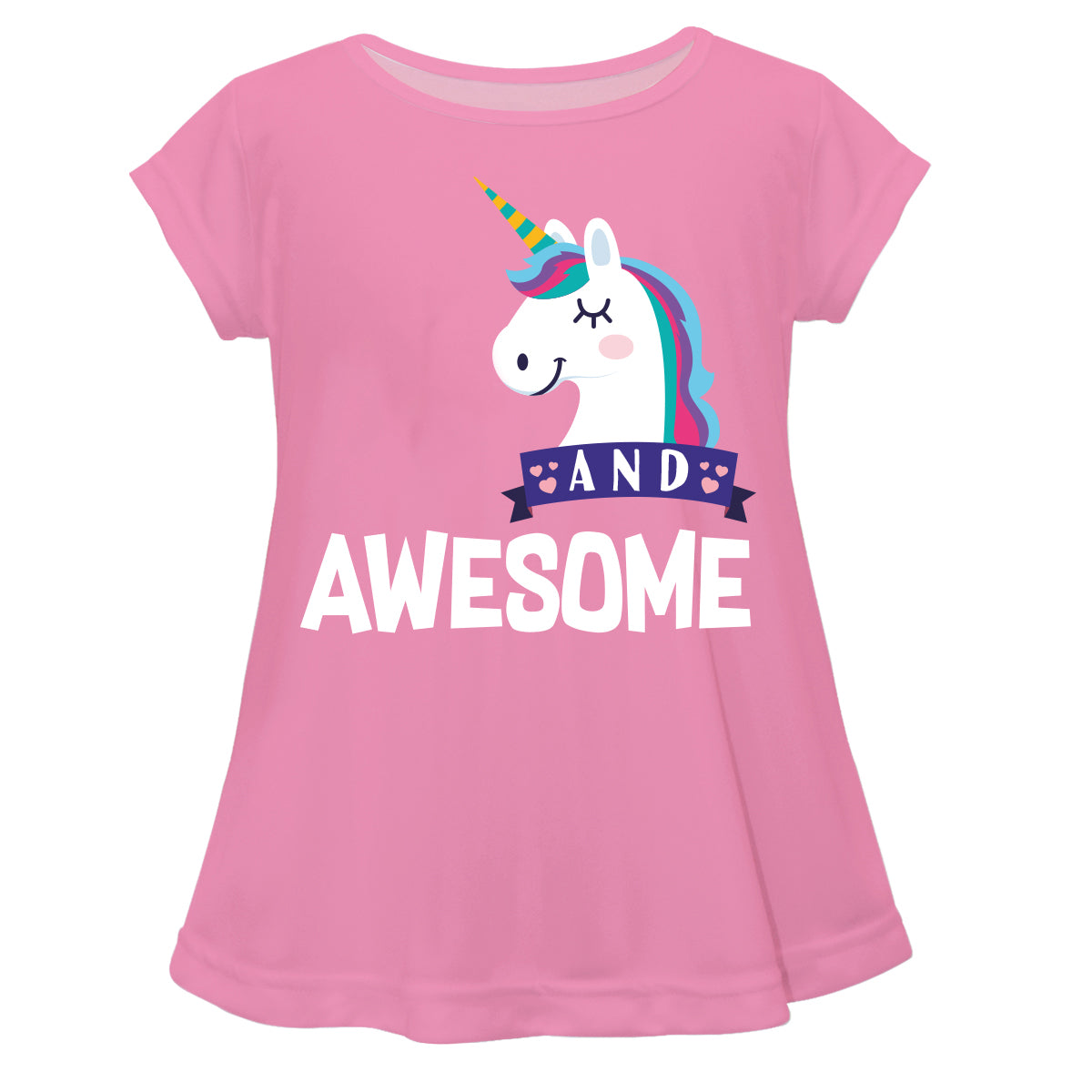 Pink and white unicorn girls blouse with number - Wimziy&Co.