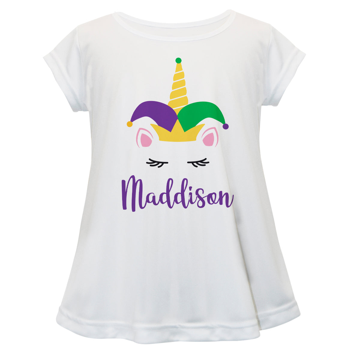 Unicorn Name White Short Sleeve Laurie Top - Wimziy&Co.