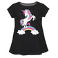 Unicorn Rainbow Name Black Short Sleeve Laurie Top - Wimziy&Co.