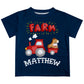 Navy boys farm short sleeve tee shirt with name - Wimziy&Co.