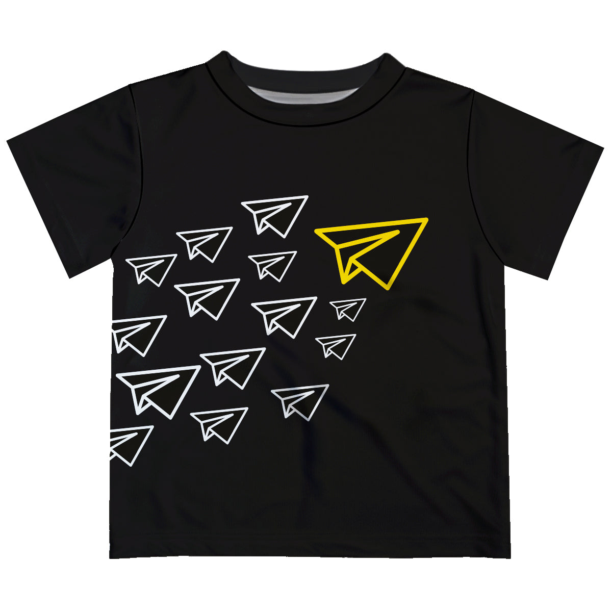 Paper Planes Black Short Sleeve Tee Shirt - Wimziy&Co.