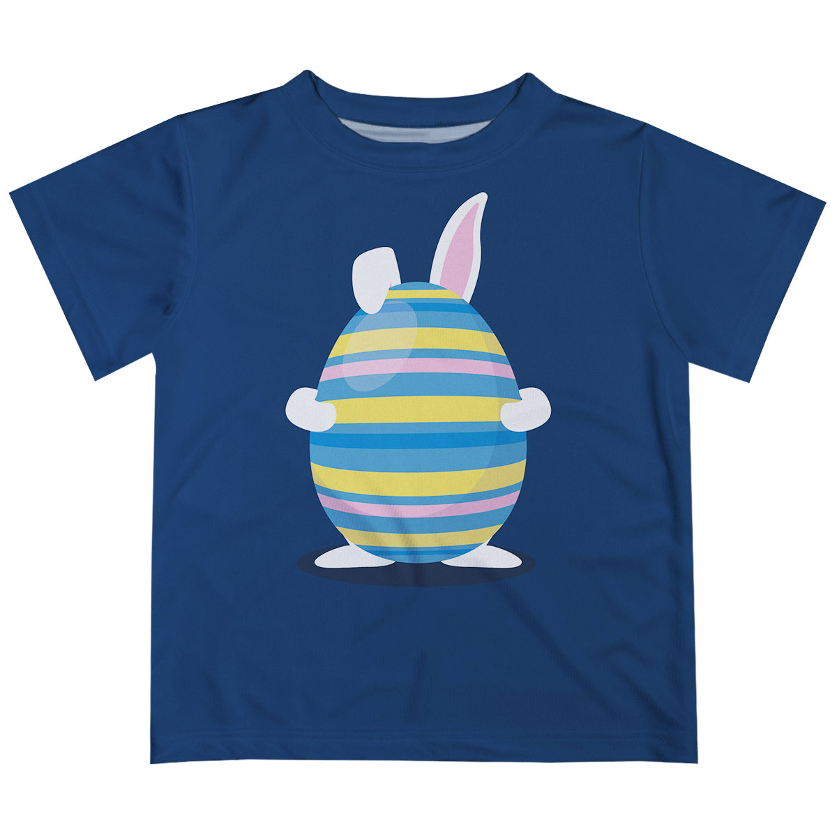 Bunny Easter Egg Name Navy Short Sleeve Tee Shirt - Wimziy&Co.