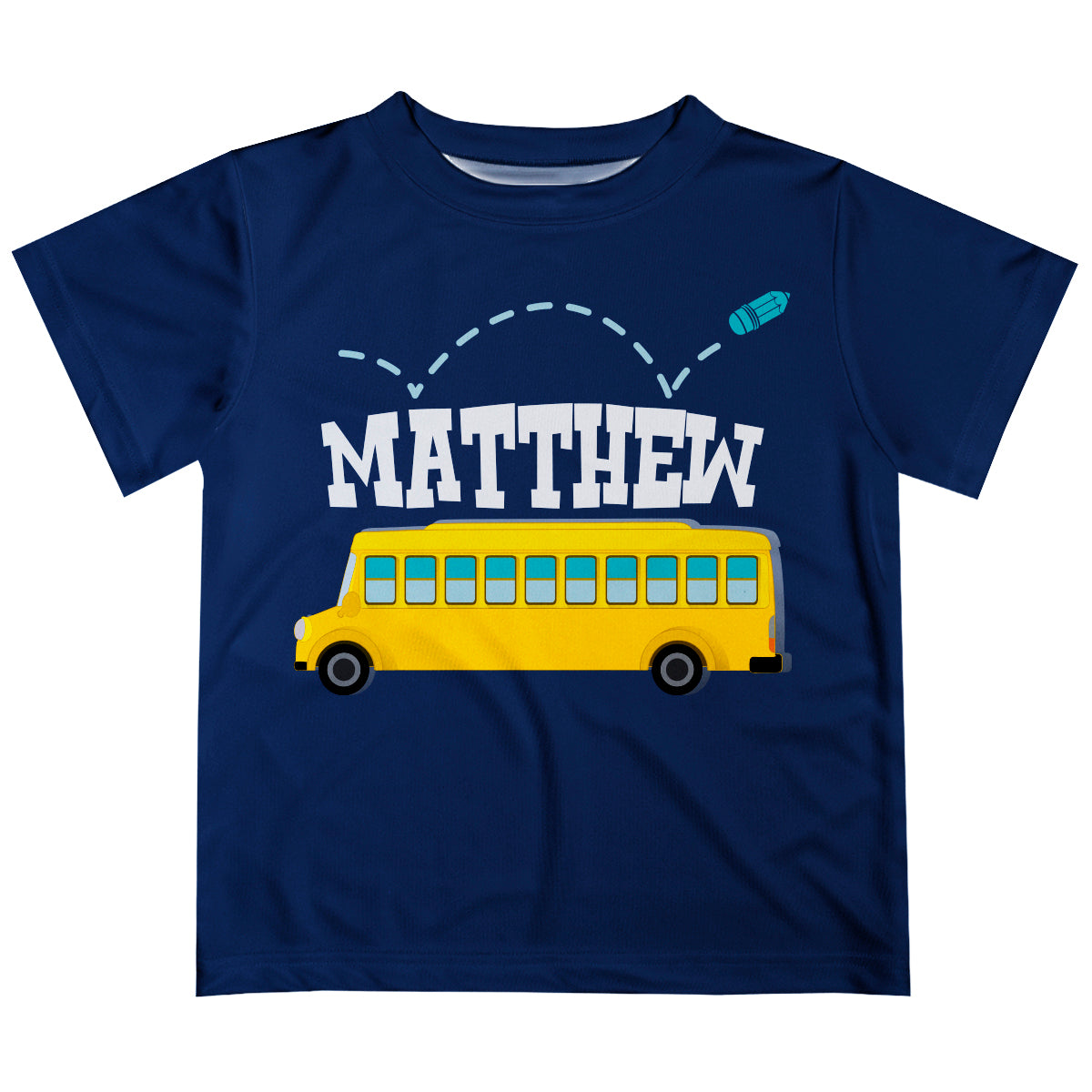 Bus Name Navy Short Sleeve Tee Shirt - Wimziy&Co.