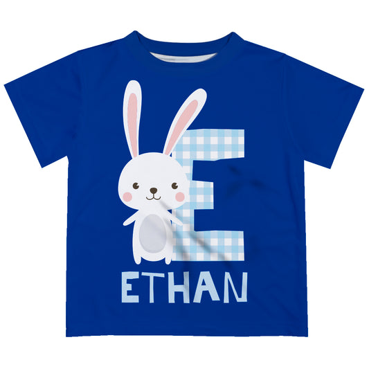 Bunny Name and Initial Royal Short Sleeve Tee Shirt - Wimziy&Co.
