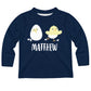 Egg and Chicken Name Navy Long Sleeve Tee Shirt - Wimziy&Co.