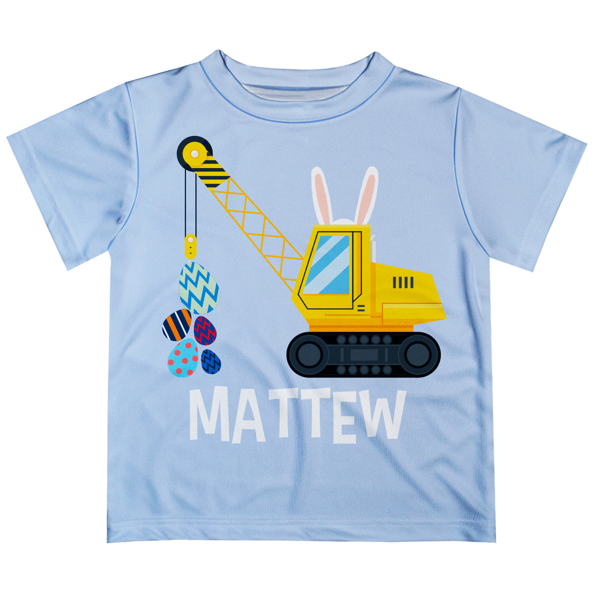 Easter Crane Eggs Name Light Blue Short Sleeve Tee Shirt - Wimziy&Co.