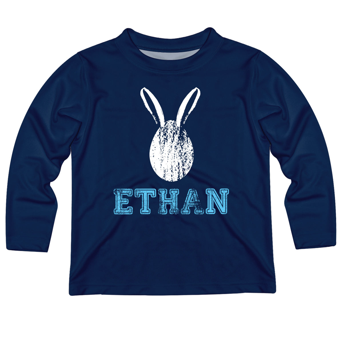 Easter Egg Name Navy Long Sleeve Tee Shirt - Wimziy&Co.
