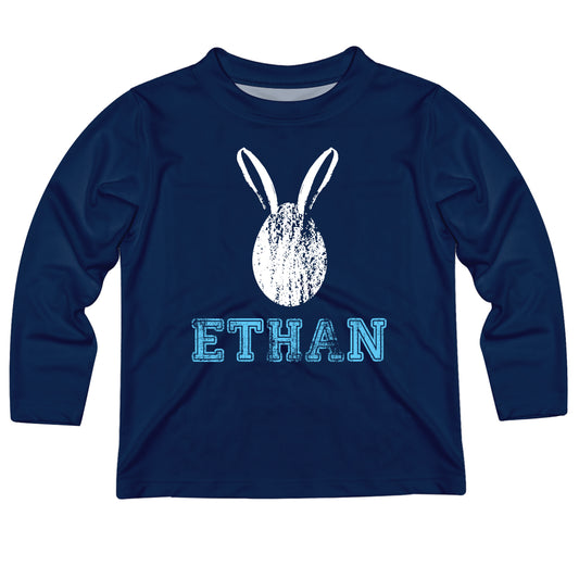 Easter Egg Name Navy Long Sleeve Tee Shirt - Wimziy&Co.