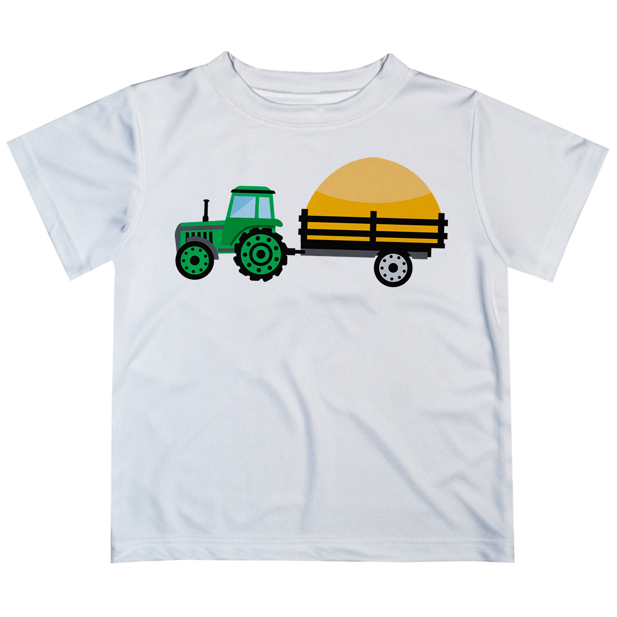 White short sleeve tee shirt with tractor and name - Wimziy&Co.