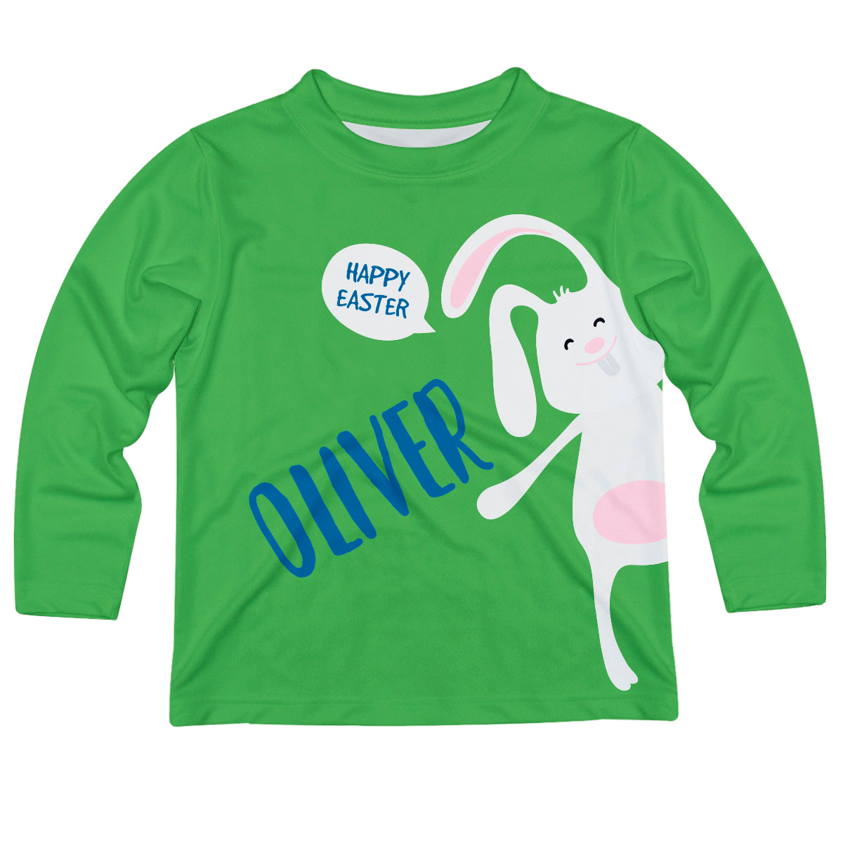 Happy Easter Name Green Long Sleeve  Tee Shirt - Wimziy&Co.