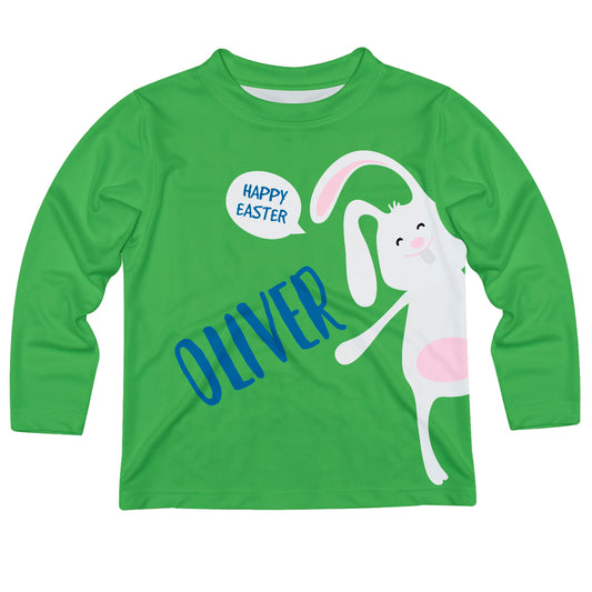Happy Easter Name Green Long Sleeve  Tee Shirt - Wimziy&Co.