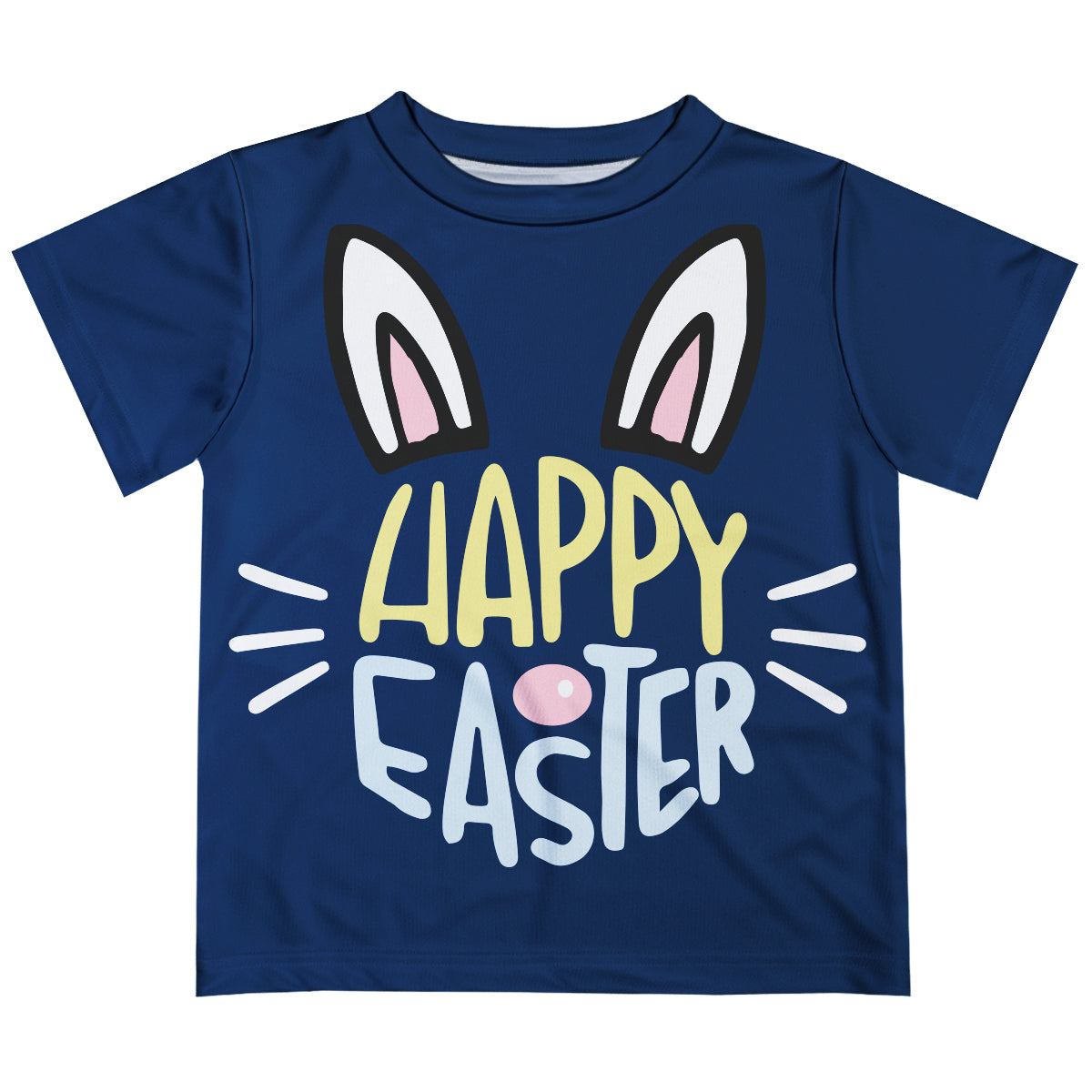 Happy Easter Navy Short Sleeve Tee Shirt - Wimziy&Co.