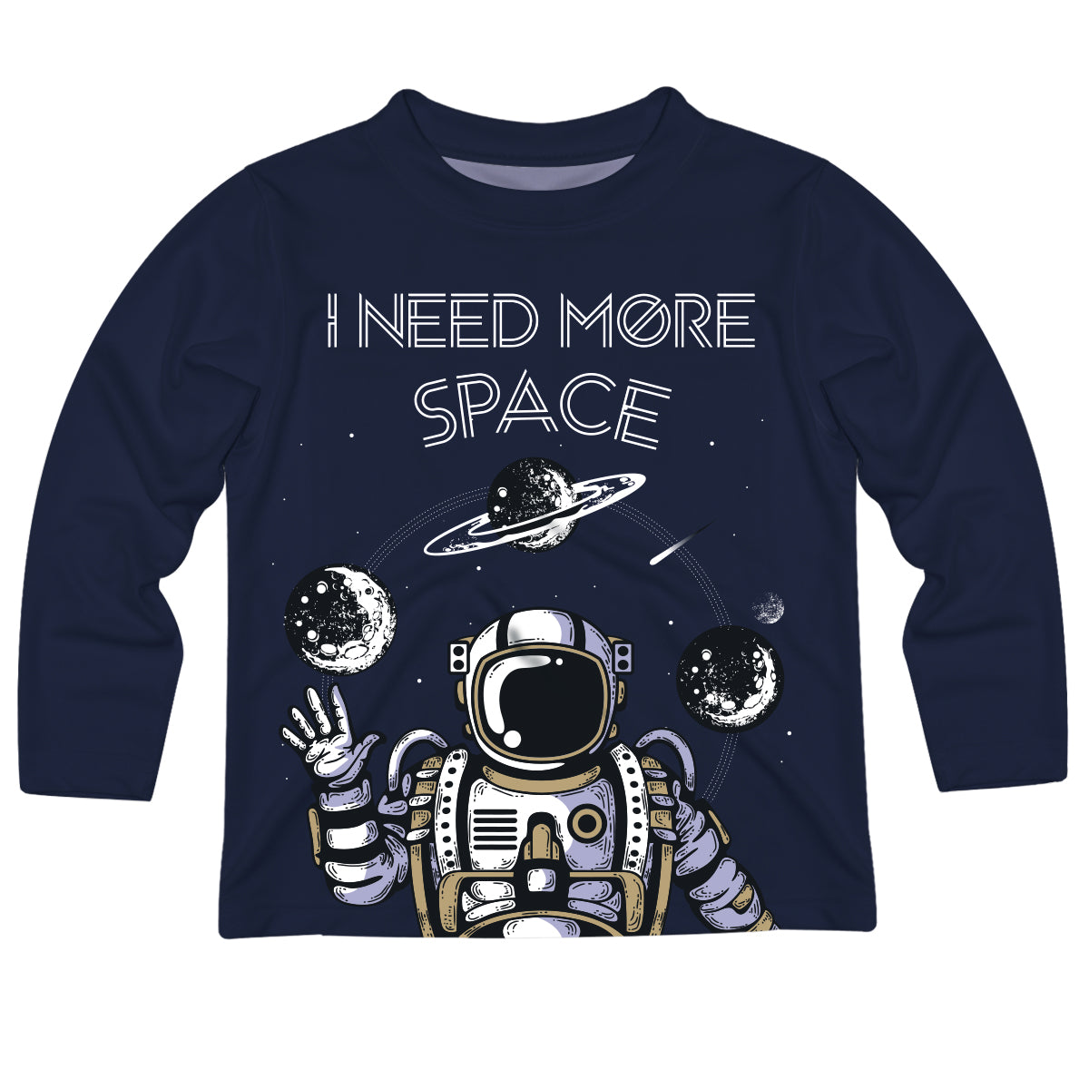 I Need More Space Navy Long Sleeve Tee Shirt - Wimziy&Co.