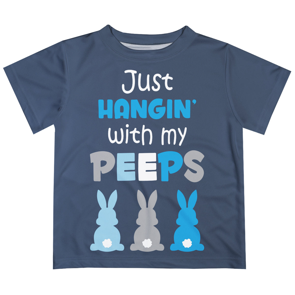 Just Hangin With My Peeps Gray Short Sleeve Tee Shirt - Wimziy&Co.