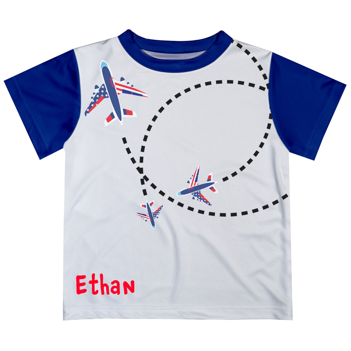 Planes White Royal Short Sleeve Boys Tee Shirt - Wimziy&Co.