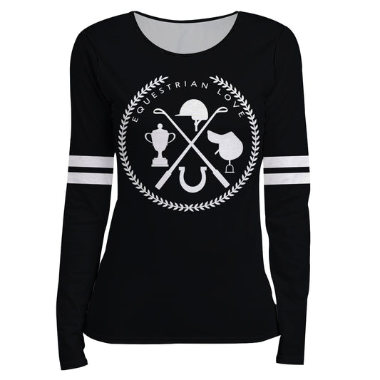 Black long sleeve equestrian blouse - Wimziy&Co.