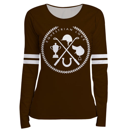 Brown long sleeve equestrian blouse - Wimziy&Co.