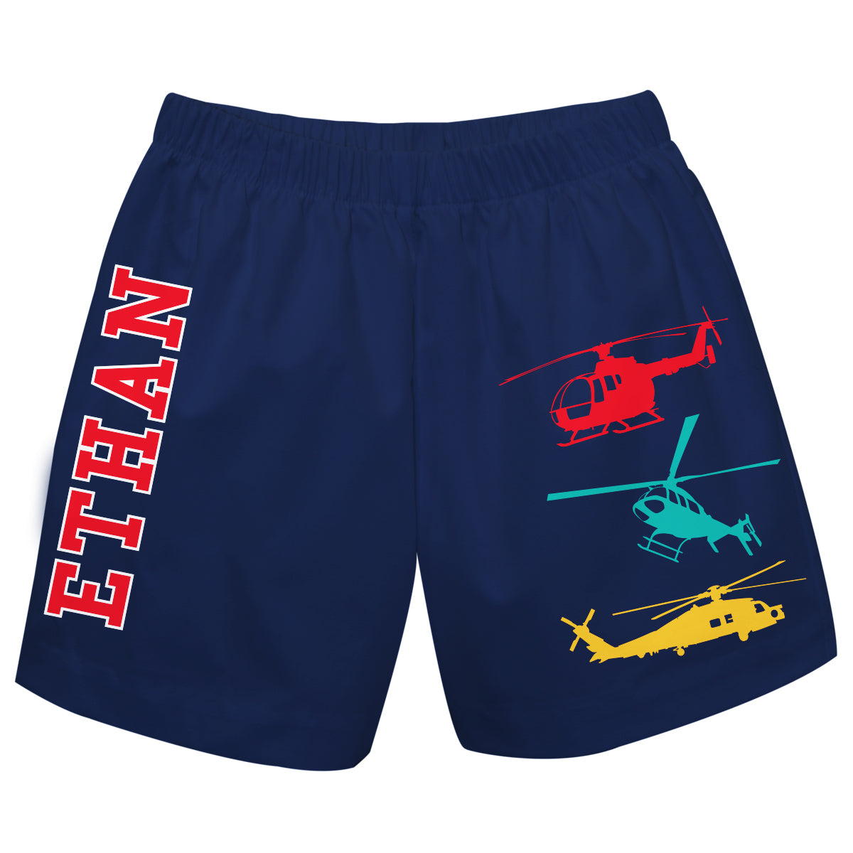 Helicopters Name Navy Pull On Short - Wimziy&Co.