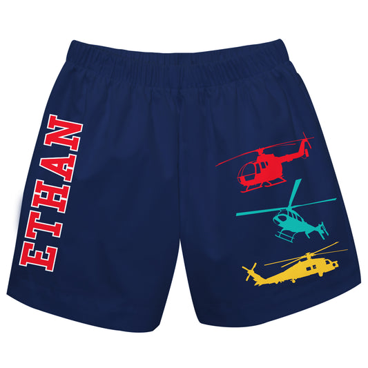 Helicopters Name Navy Pull On Short - Wimziy&Co.