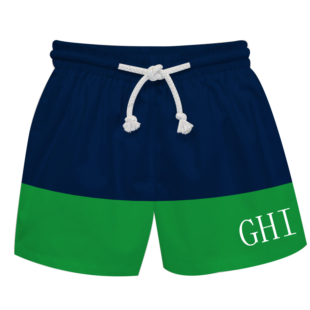 Monogram Navy and Green Swimtrunk