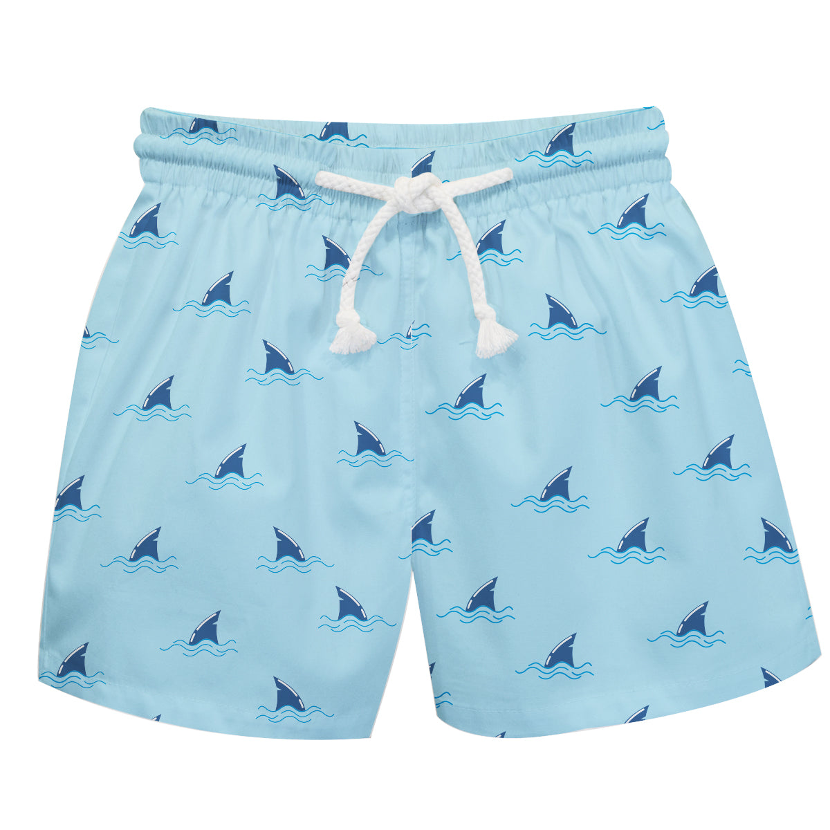 Shark Fin Print Blue Swimtrunk