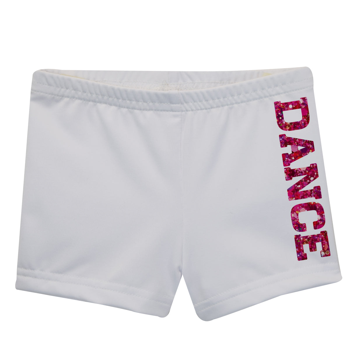 Pink Glitter Dance White Girls Shorties - Wimziy&Co.