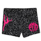 Gray glitter dancer silhouette girls dance shorts with monogram - Wimziy&Co.